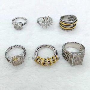 Золотая любовь кольцо кольца роскошные дизайнерские кольца для женщин S925 Серебряный бриллиант белый годовщина свадьбы черные ювелирные изделия.