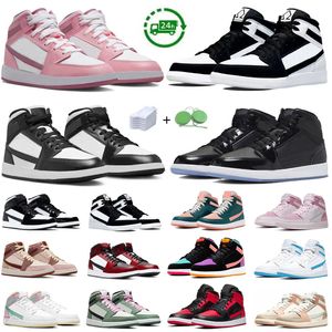 Mid-Basketball-Schuhe für Männer und Frauen Sneaker Panda Space Jam Light Smoke Grey Camo Diamond Digital Pink Obsidian Fearless Paint Drip Herren-Trainer Sport-Turnschuhe GAI