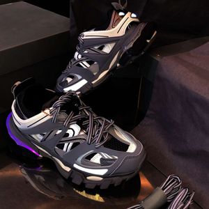 Tasarımcı Led deri spor ayakkabılar iz 3.0 gündelik ayakkabı açık antrenör kadın platform ayakkabıları naylon baskılı siyah pembe açık gri mavi no472