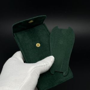 Yüksek kaliteli süper fiber izleme çantası Rolex Single Saat Kahverengi Kalın Paketleme Mücevher Hediye Kutusu Yeni Saat Koru Yeşil Çantalar266L