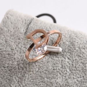 Дизайнерский роскошный простые D буквы кольцо женщины мод Ins Teprament Insemage Pings Ring
