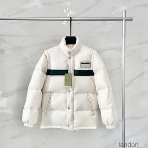 Beyaz Ördek Parkas Kadınlar Kalın Tasarımcı GC Ceketler Mektup Yeşil Arka Plan Kırmızı Şerit Şerit Bir Ekleme Ceket Çıkarılabilir Kış