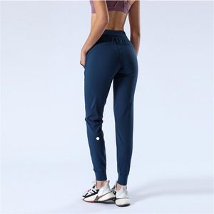 LL-2079 Pantolon Kadın Pantolonları Yoga Gevşek Dokuzuncu Pantolon Eğitmeni Tepki Spor Spor Salonu Çalışan Günlük Uzun Ayak Bileği Bantlı Pantolon Elasti2468