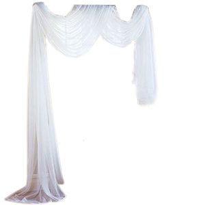 Perde 197x59 inç beyaz şeffaf gölgelik zarif voil pencere fular valance açık tören düğün kemeri dekorasyonu 230909