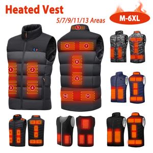 Other Sporting Goods M 6XL Heating Jacket 5 7 9 11 13 Heated Vest Zones Electric Waistcoat Thermal Clothing for Hunting Outdoor Camping 230909