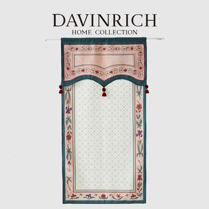 Perde Davinrich Modern Fas Tarzı Sidelight ön kapı rustik çiçek baskısı pamuk keten örtü paneli püsküllü perdeler 230909