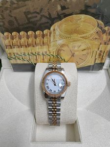 11 Стиль Настоящее фото с коробкой Часы Женские 26 мм с бриллиантовым циферблатом из розового золота Браслет с циферблатом Женские автоматические механические женские наручные часы Часы 2023