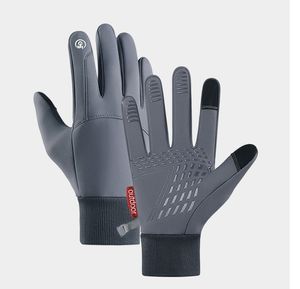 Мужские спортивные перчатки для улицы, зимняя плюшевая изоляция, ветрозащита, сенсорный экран для женщин, перчатки для езды на велосипеде, водонепроницаемые и противоскользящие перчатки.