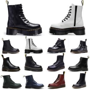 Botas de desenhista botas curtas Martens Dr Martins Designer Homens Mulheres Marten Alta Couro Inverno Botas de Neve Bottom Ankle Shoes Preto Botas Brancas Tamanho 36-45