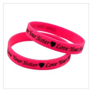 Bracelets de charme 1 PC Love Your Sister Bracelet en silicone Rose Cadeau de famille