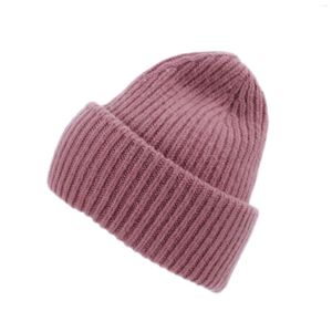 Berets unissex lã gorro chapéus inverno malha cuffed beanies crânio boné macio quente relógio chapéu para mulheres moda masculina