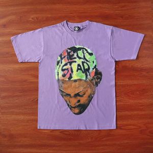 T-shirt Uomo Donna T-shirt viola stampata a colori di alta qualità con retro T-shirt foto reali