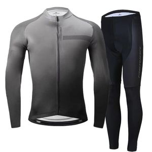 Roupa de ciclismo de manga comprida (lã) outono e inverno roupa de mountain bike calças de ciclismo de inverno
