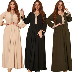 Etnik Giyim Arap İslami Sonbahar ve Kış Orta Doğu Müslüman Moda Dantel Tarzı Güneydoğu Asyalı Kadın Elbise Büyük Salıncak