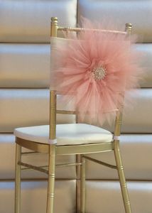 Décoration de dossier de chaise, housses de chaise de mariage, nœud arrière d'hôtel à fleurs ZZ