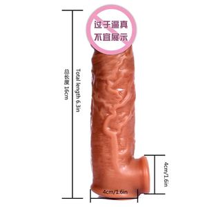 секс-массажер секс-массажерсекс-массажерМужчина носит рукава для пениса, имитирующие жидкий силикон, увеличенные и утолщенные волчьи зубы, секс-игрушки для взрослых