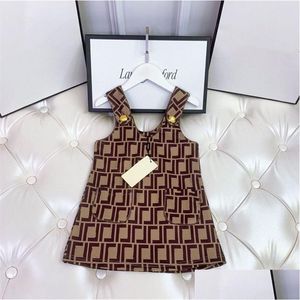 Conjuntos de roupas Designer Bebê Meninas Crianças Manga Longa T-shirt Branca Clássico Roupas Primavera Crianças Vestido Conjunto Letra de Luxo Drop de Dhqvv