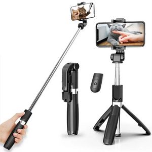 Akıllı telefon için çıkarılabilir kablosuz uzak çok işlevli tripod standı ile esnek selfie sopa uzatılabilir selfie monopodlar