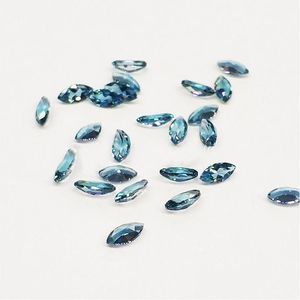 Gevşek değerli taşlar% 100 doğal Londra mavi topaz yüksek kaliteli göz temiz iyi parlak kesim Marquise 3x6mm altın sier mücevher dhgarden dh7g0