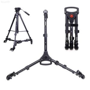 Tripodlar Tripodlar Yunteng 900 Profesyonel PO Alüminyum Tekerlekler Kasnak Evrensel Katlanabilir DSLR Kamera Dolly Base Stand Maksimum Yükü 15kg 221017 L230912