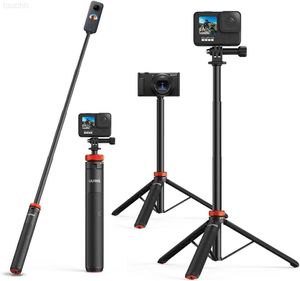 Tripods UURig telescopic selfie stick with and waterproof handle suitable for Fusion Max Session AKASO SJCAM sports cameras L230912