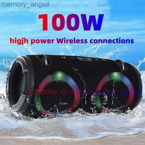 Портативный мощный беспроводной сабвуфер TWS мощностью 100 Вт, портативный водонепроницаемый динамик для карт, RGB, красочный вращающийся мигающий свет, Bluetooth 221017 HKD230912
