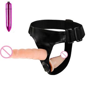 Массажные носимые трусики-дилдо со страпоном для лесбийских пар, ремешок для пениса, реалистичный фаллоимитатор, секс-игрушки для женщин и взрослых Erotic3012