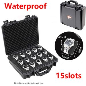 Waterproof Portable Watch Box - 32-Slot ABS Plastic Case, Shock-Resistant Storage Organizer for Watches