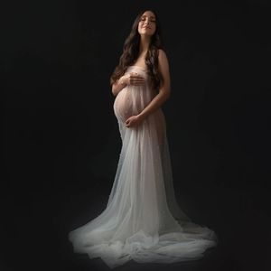 Fotografia de maternidade pérolas espalhadas cravejado malha vestido de renda crescido grávida pérolas envoltórios adereços acessórios