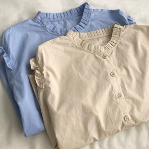 Blusas femininas outono francês camisa de manga comprida com babados top de renda