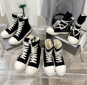 Erkekler Kadınlar Yüksek Top Tuval Ayakkabı Roman Dantel Botları Nefes Alabilir Fermuar Yüksek Ayakkabı Siyah Beyaz Günlük Tatil Tahta Ayakkabıları 35-47
