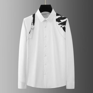 Tasarımcı polo gömlek erkek elbise gömlek gündelik ince takma ipek t-shirt uzun kollu gündelik iş kıyafeti ekose erkek asya szie xxl 3xl 4xl