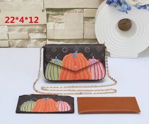 Kadın sanatçı balkabağı zincir çantaları Yayoi Kusama omuz çantası cüzdan elçi deri çok felcie pochette çantalar yüksek kaliteli çiçek crossbody çanta çanta
