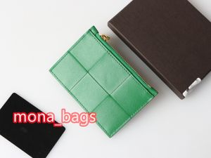 Para çantası tasarımcısı cüzdan kartları tutucu ultra ince örgü stili kolay taşınabilirlik için zipper cüzdan