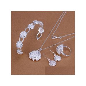 Wedding Jewelry Sets High Grade 925 Sterling Sier Sose Set Jewelry Sets Dfmss321 Brand New Factory Direct Sale Necklace Bracelet Earri Dhr7L