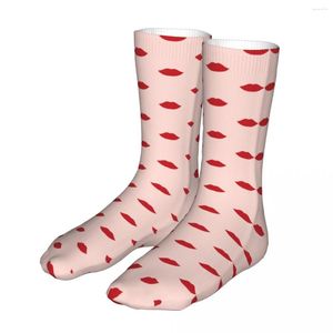 Herrensocken, rote Lippen, Lippenstift, Damen-Polyester, lässig, hochwertig, Frühling, Sommer, Herbst, Winter, Geschenke