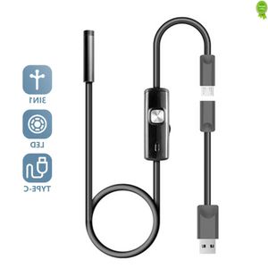 Araba Endüstriyel Endoskop Kamera IP68 Su geçirmez 7mm 720p 3in1 Android Telefonlar için PC USB 6 LED'ler Işıklar Ayarlanabilir Onarım Bırak Teslimat DHBVK