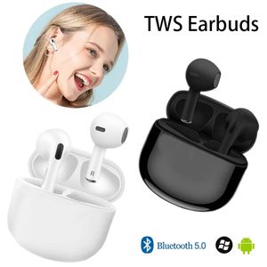 Pro4 Mini TWS Kablosuz Kulaklıklar Bluetooth kulaklık kulaklıklar kulak sporu elçasız kulaklık, Xiaomi iPhone mobil akıllı telefon için şarj kutusu ile