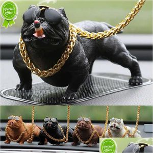 Car Dashboard Ornament Bly Pitbl Dog Doll Interior Accessories Ornaments Cute Chritmas Gift Creative Home Decor Drop Delivery Dh57R