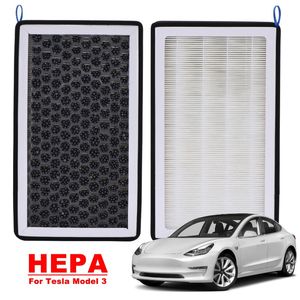 Для Tesla Model 3 Model Y HEPA Воздушный фильтр с активированным углем Автоматический сменный элемент фильтра кондиционера Воздушные фильтры салона