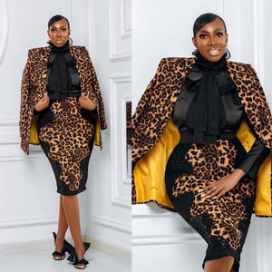 Fashion Leopard Women Long Jacket Mother Of The Bride Blazer Custom Made For Lady Party Prom Wear Only One Piece