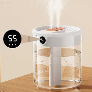 Humidifiers Newest- 2L Double Nozzle Air Humidifier With LCD Humidity Display Large Capacity Aroma Essential Oil Diffuser For Home Bedroom L230914