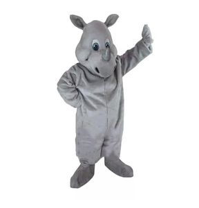 Серый костюм талисмана носорога Furry Ox Мягкий короткий плюшевый комбинезон