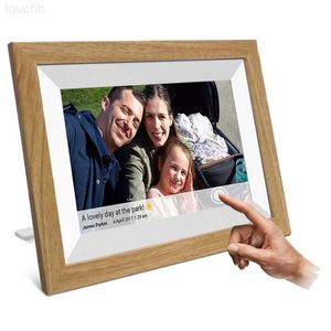 Marcos de fotos digitales Marco de fotos digital en la nube wifi de 10,1 pulgadas iOS Android APP marco de fotos digital remoto marco digital de madera L230914