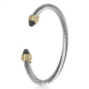 Designer DY pulseira de luxo top cabo torção abertura 5mm pulseira acessórios high-end jóias de alta qualidade moda romântica presente do dia dos namorados