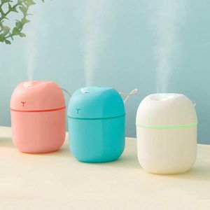 Humidifiers 220ML Air Humidifier Ultrasonic Mini Car Aromatherapy Diffuser Portable USB Essential Oils Purifiers LED Lamp Home Fragrance Products L230914