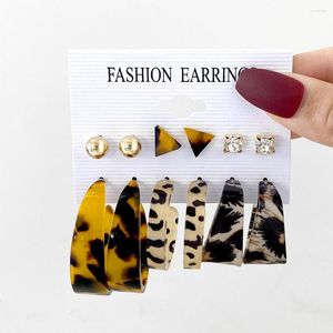 Серьги-кольца, модный комплект с леопардовым принтом, креативный тренд, цветок-бабочка для женщин, подарки