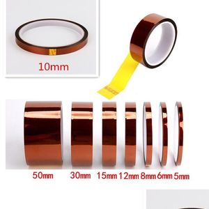 Adhesive Tapes Wholesale Gold Finger Polyimide Heat Tape High Temperature Resistance Pi Sublimation 260C-300C 5Mm 10Mm 20Mm Drop Deliv Dhleb