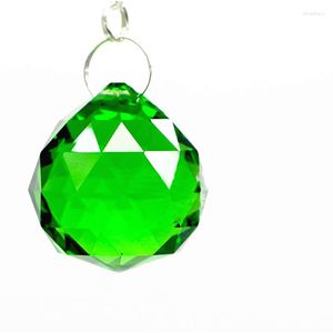Lustre de cristal de alta qualidade 10 tamanhos verde 30mm bolas facetadas (anéis grátis) peças de esferas de brilho de vidro decoração faça você mesmo