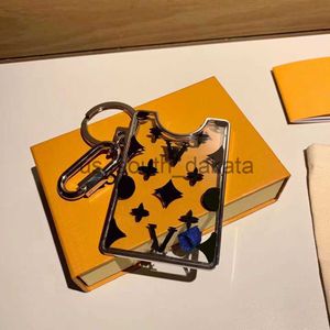 Anahtar Halkalar Tasarımcı Alfabe Kart Tutucu Anahtar Yüzük Anahtarlık Moda Kart Tutucu Kolye Araba Zinciri Cazibesi Kahverengi Çiçek Mini Bag Küçük Mücevher Hediye Aksesuarları Kutu X0